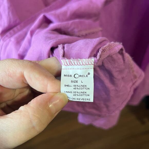 Miss Circle Quinley Lilac Linen Midi Dress - Picture 13 of 15